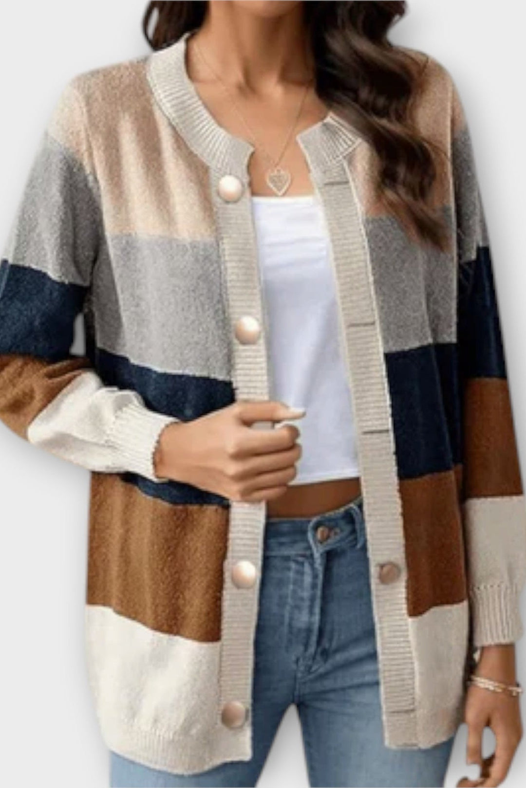 Amalie | Stribet Cardigan