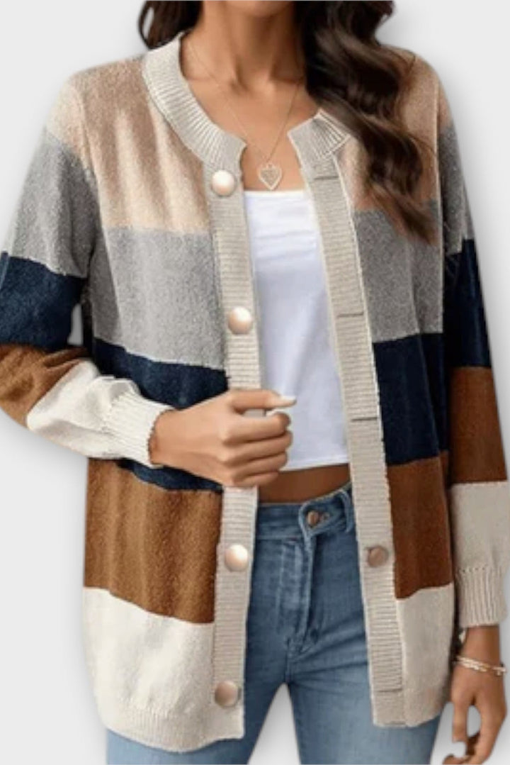 Amalie | Stribet Cardigan